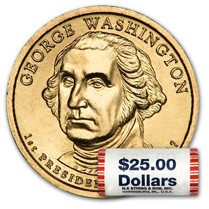 Buy 2007-P George Washington 25-Coin Presidential Dollar Roll - Click Image to Close