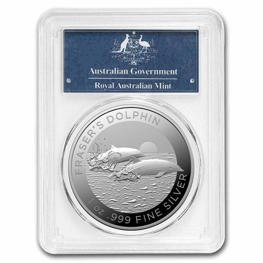 Buy 2021 AUS 1 oz Silver Fraser's Dolphin MS-70 PCGS (FirstStrike?)
