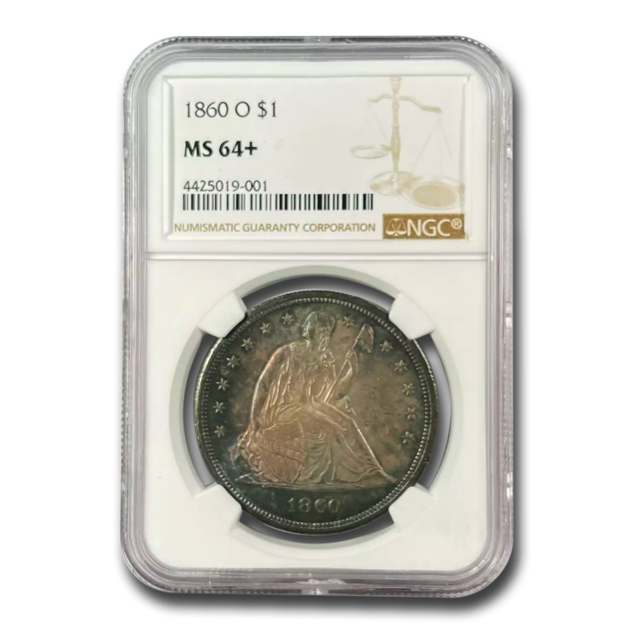 Buy 1860-O Liberty Seated Dollar MS-64+ NGC
