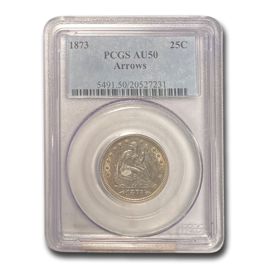 Buy 1873 Liberty Seated Quarter AU-50 PCGS (Arrows)