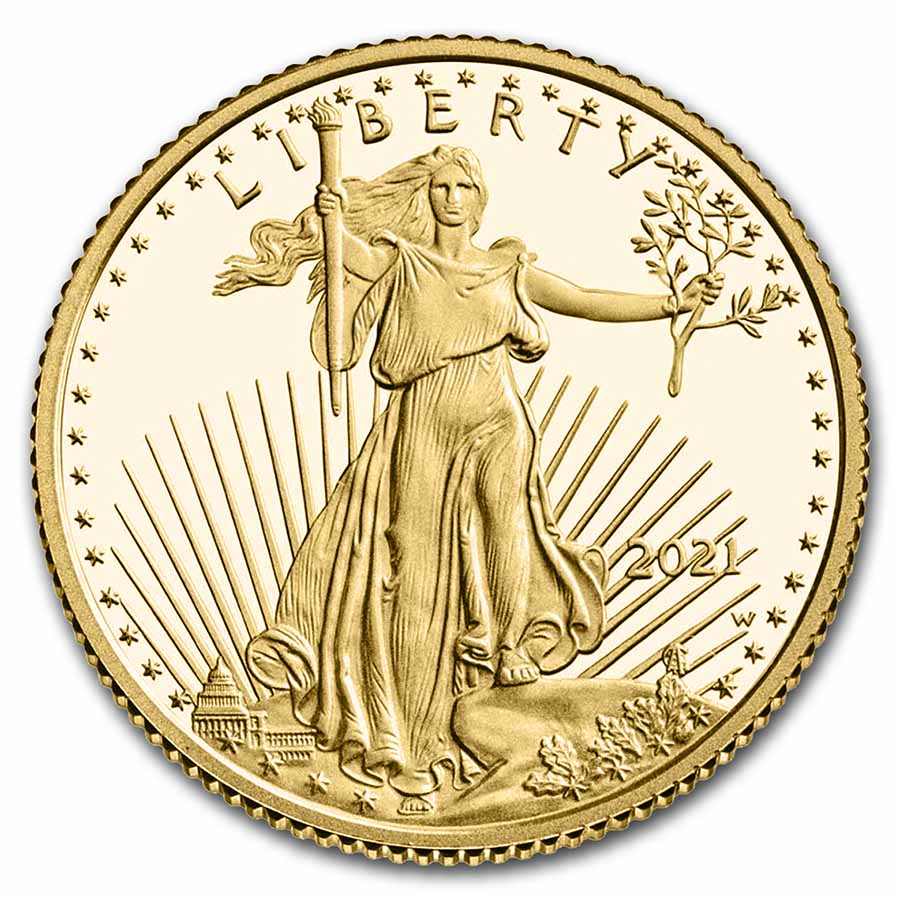 Buy 2021-W 1/10 oz Proof American Gold Eagle (w/Box & COA)