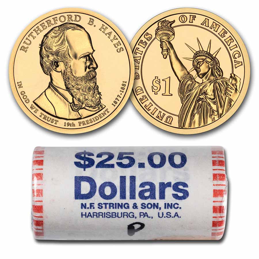 Buy 2011-P Rutherford B. Hayes 25-Coin Presidential Dollar Roll BU