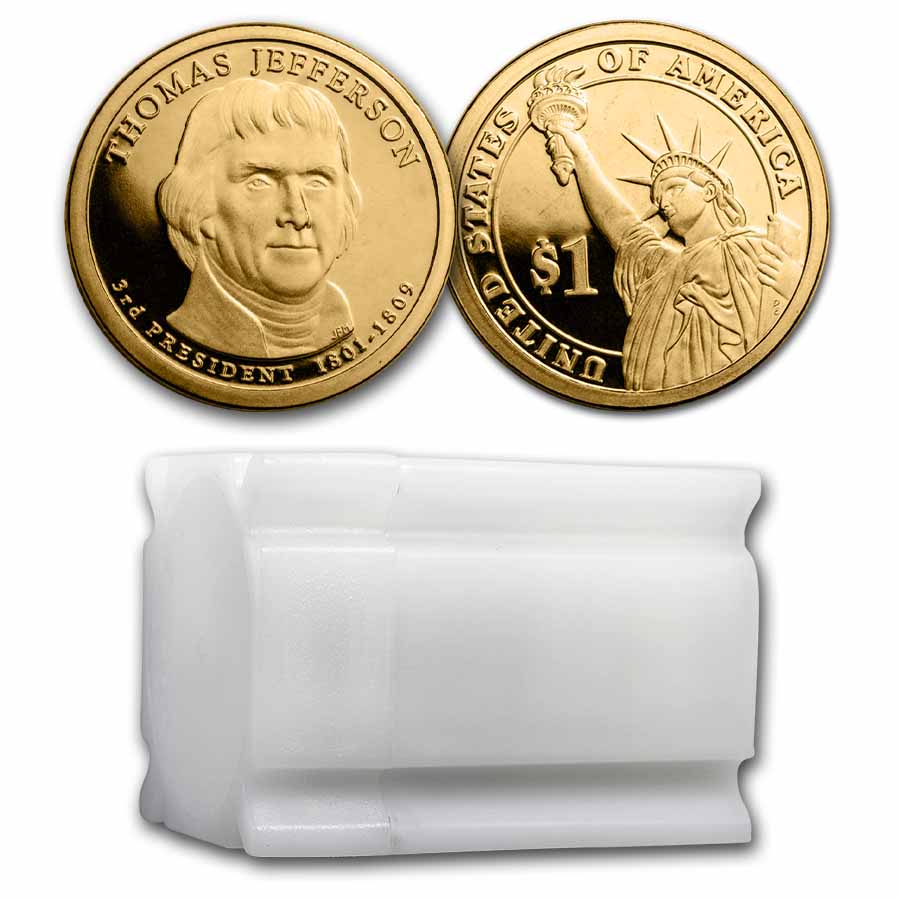 Buy 2007-S Thomas Jefferson 20-Coin Presidential Dollar Roll PR