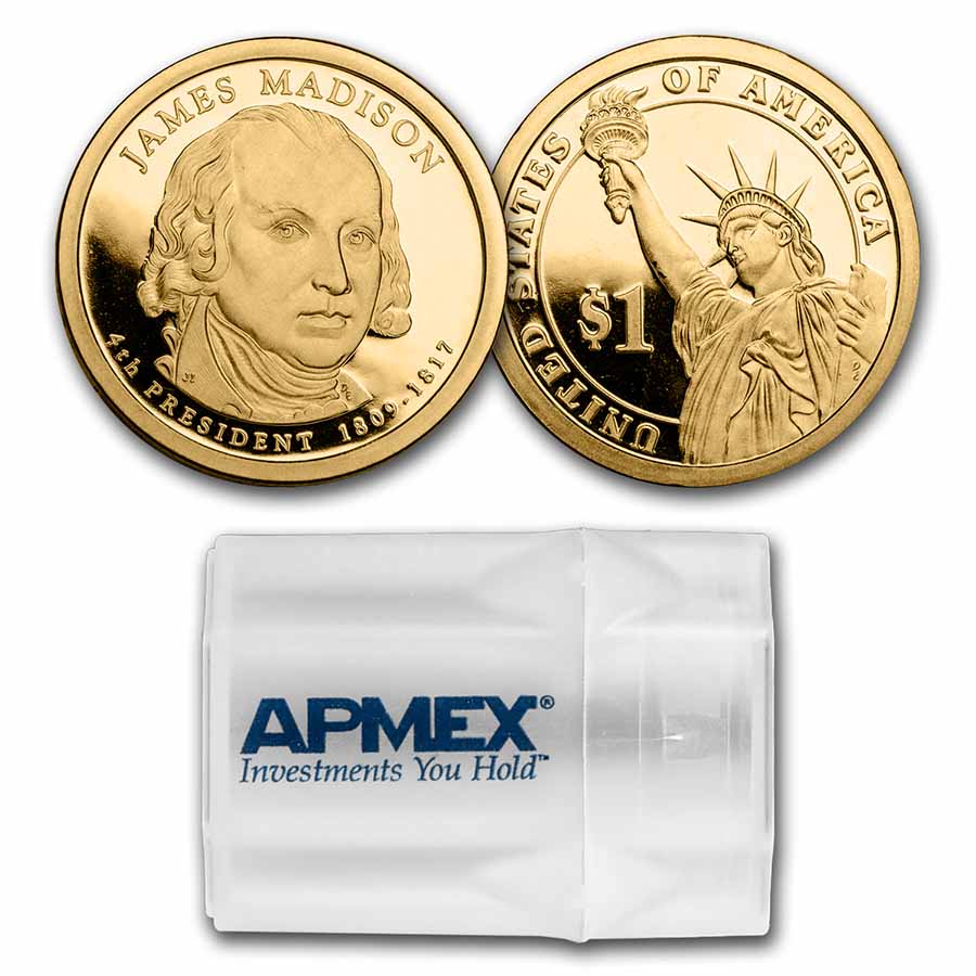 Buy 2007-S James Madison 20-Coin Presidential Dollar Roll PR