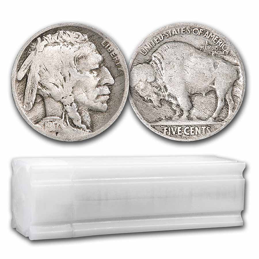 Buy 1917 Buffalo Nickel 40-Coin Roll Avg Circ