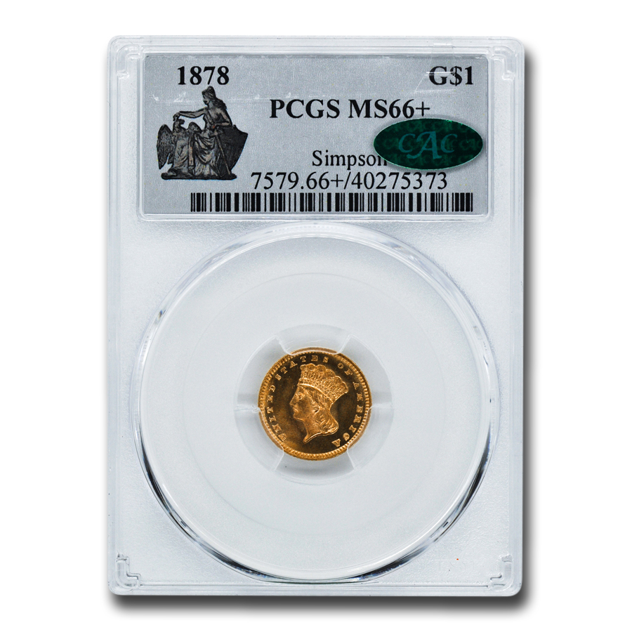 Buy 1878 $1 Indian Head Gold MS-66+ PCGS CAC