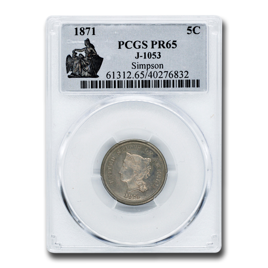 Buy 1871 Pattern Nickel PR-65 PCGS (J-1053)