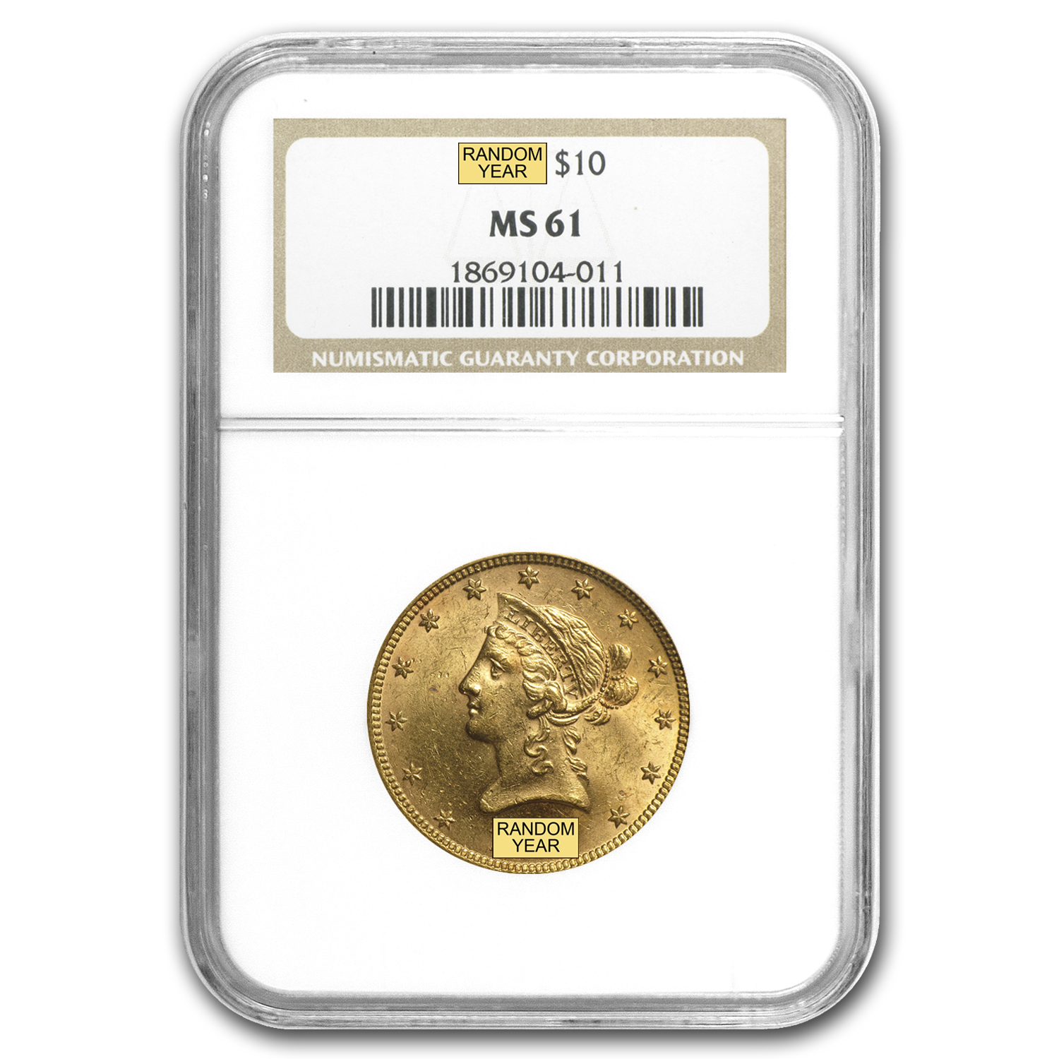 Buy $10 Liberty Gold Eagle MS-61 NGC (Random) - Click Image to Close