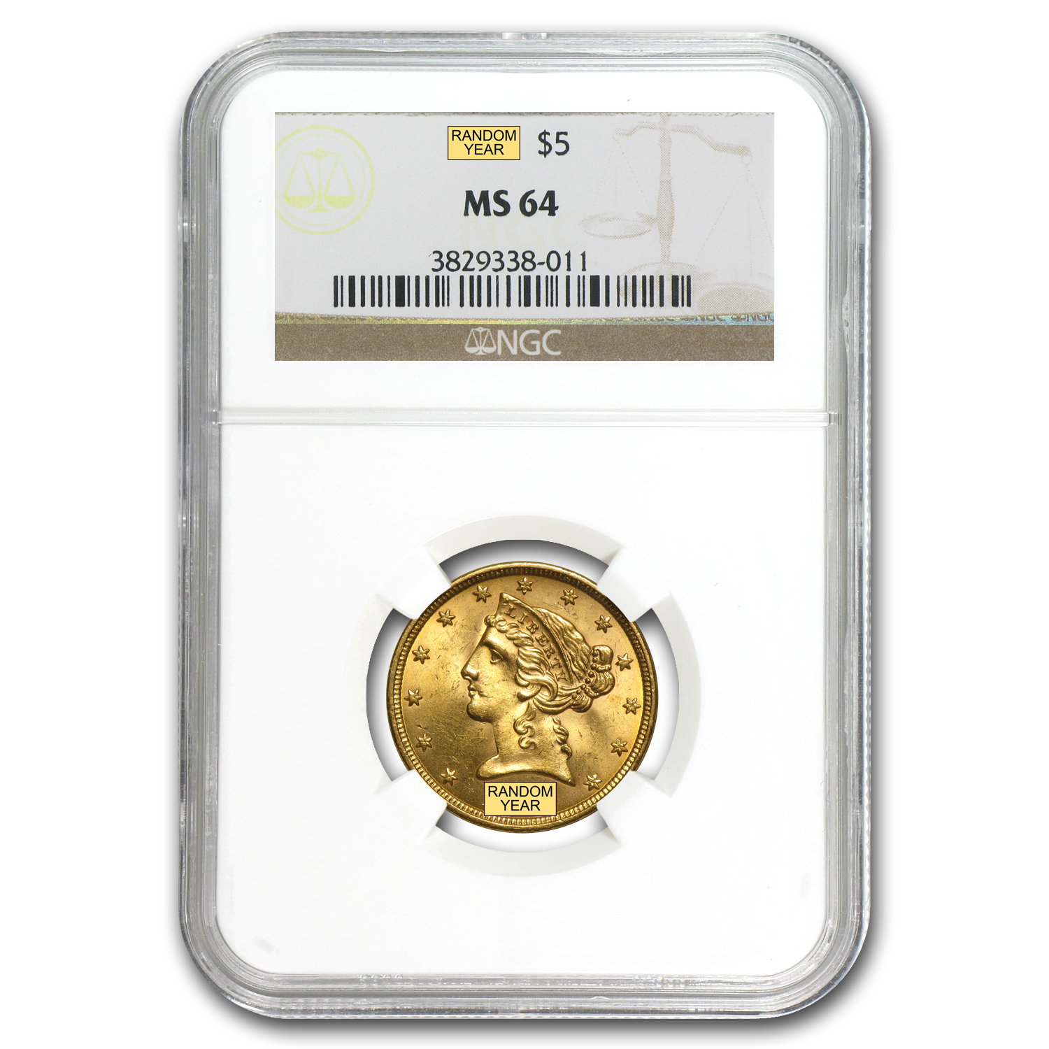 Buy $5 Liberty Gold Half Eagle MS-64 NGC