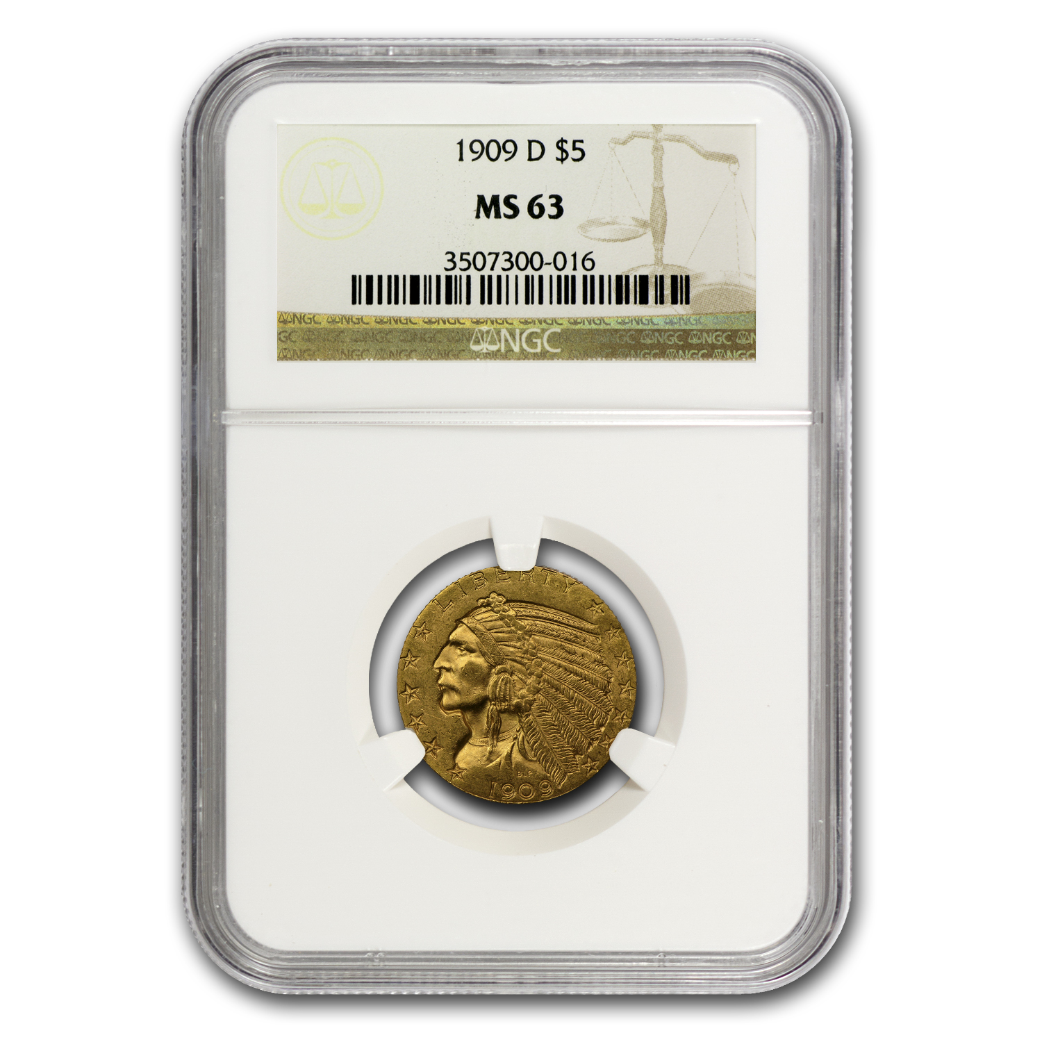 Buy $5 Indian Gold Half Eagle MS-63 NGC