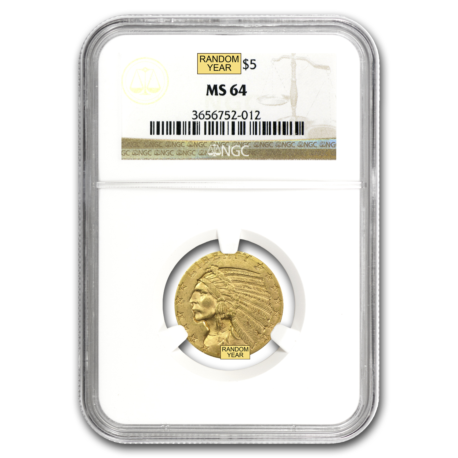 Buy $5 Indian Gold Half Eagle MS-64 NGC - Click Image to Close