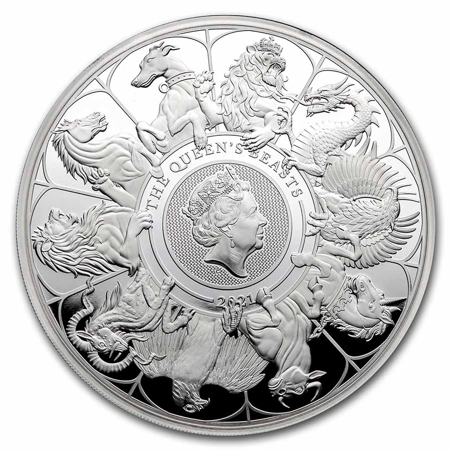 Buy 2021 GB 1 kilo Silver Queen's Beast Collector (w/Box, COA) - Click Image to Close