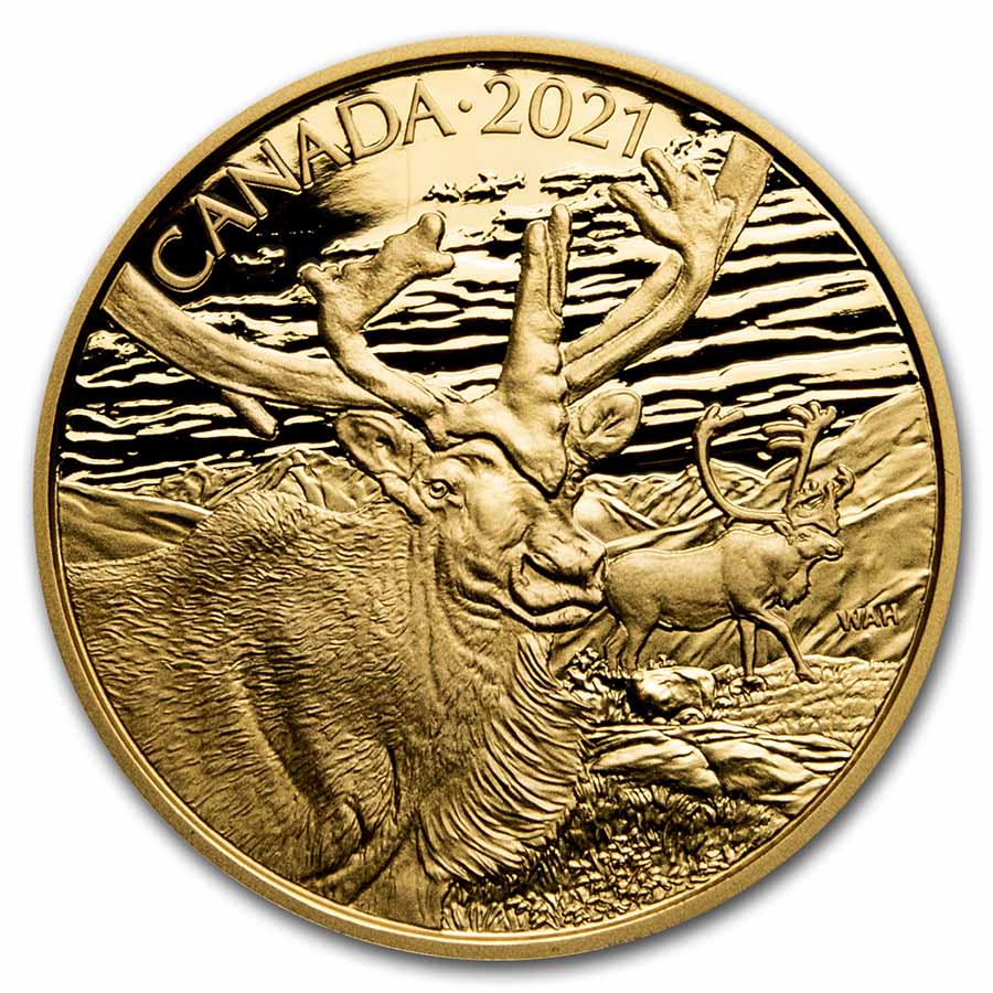 Buy 2021 Canada Proof Gold $350 Wildlife Portraits: The Caribou - Click Image to Close