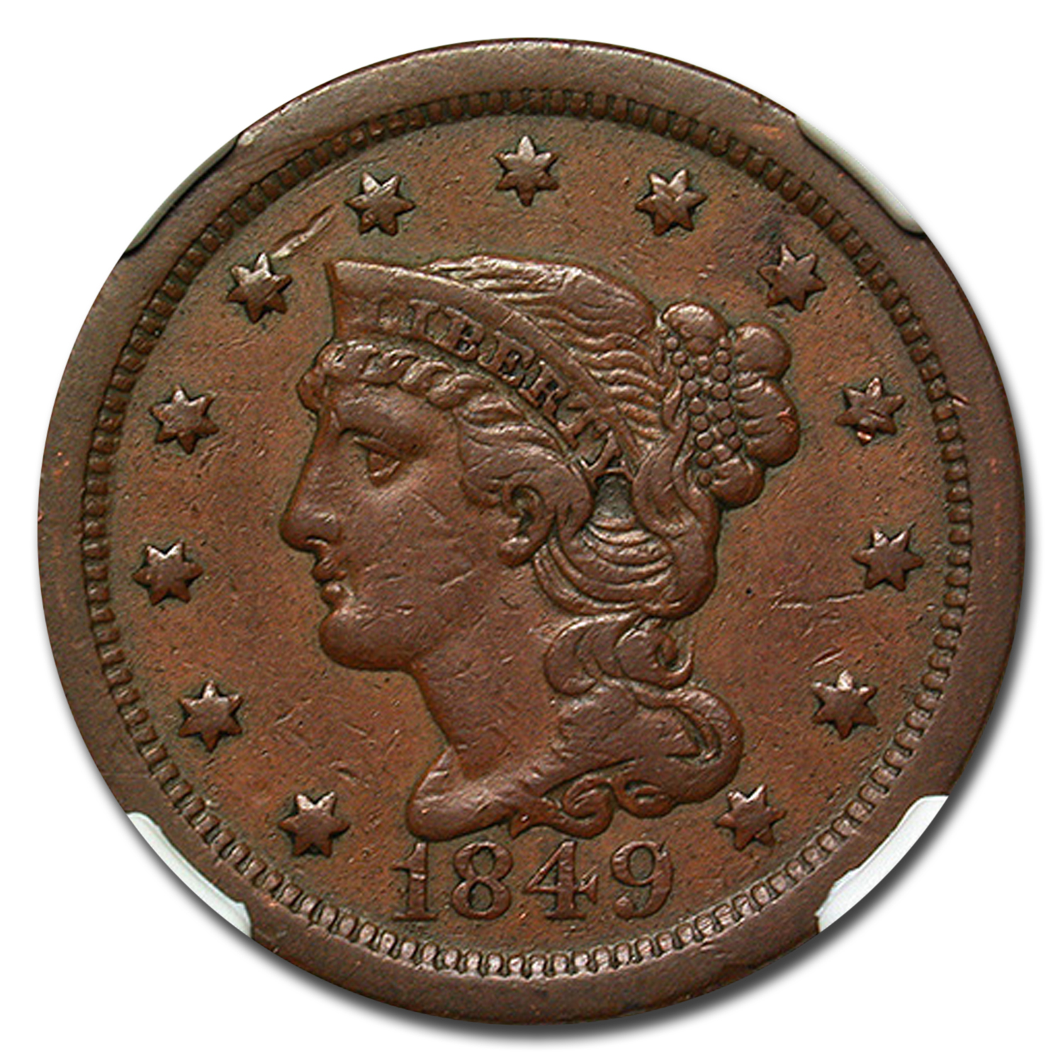 Buy 1849 Large Cent XF-40 NGC (Brown)