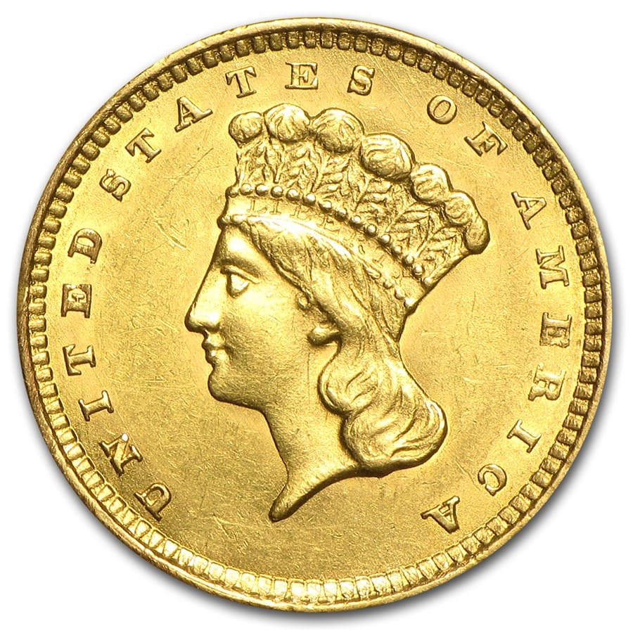 Buy $1 Indian Head Gold Dollar Type 3 AU (Random Year)