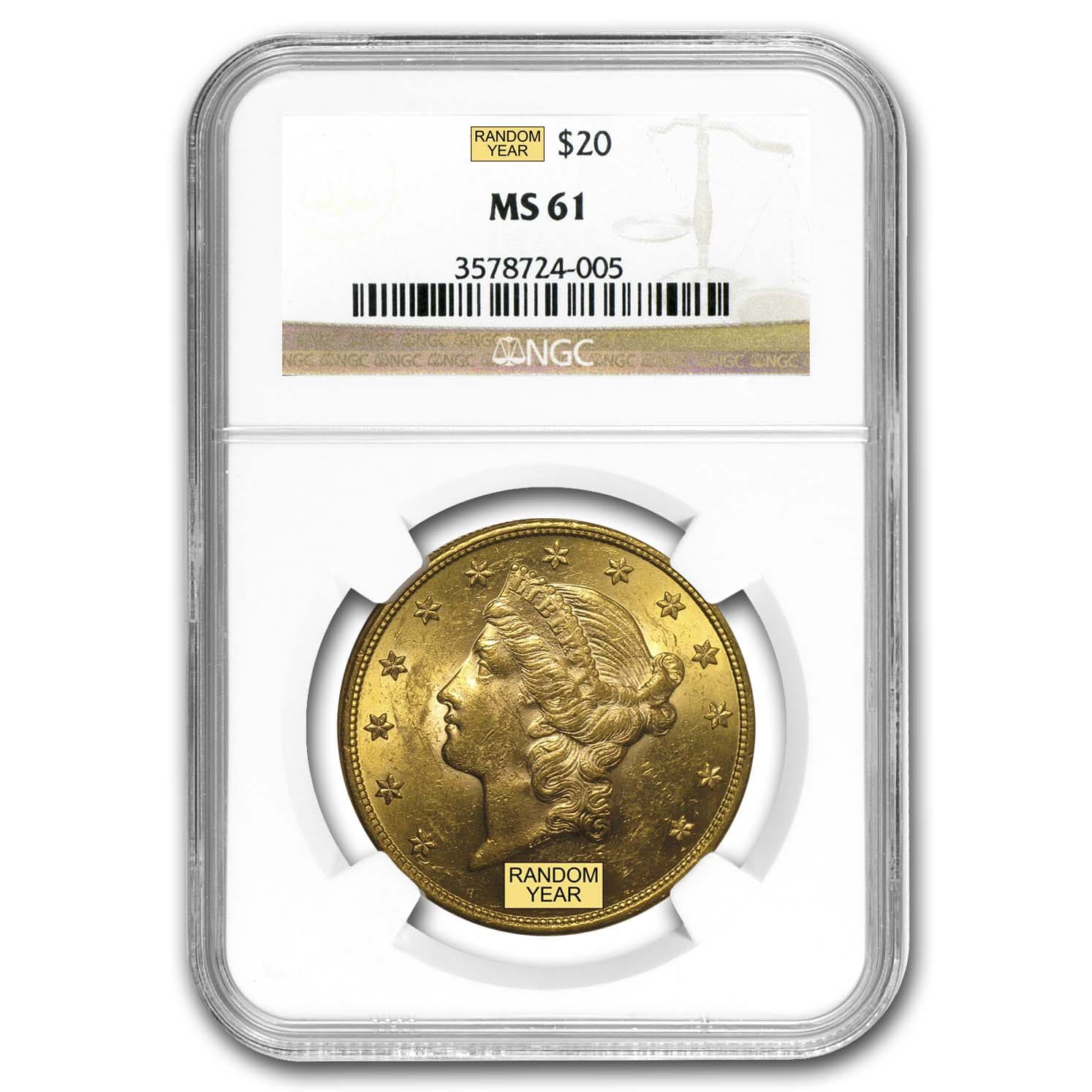 Buy $20 Liberty Gold Double Eagle MS-61 NGC (Random)