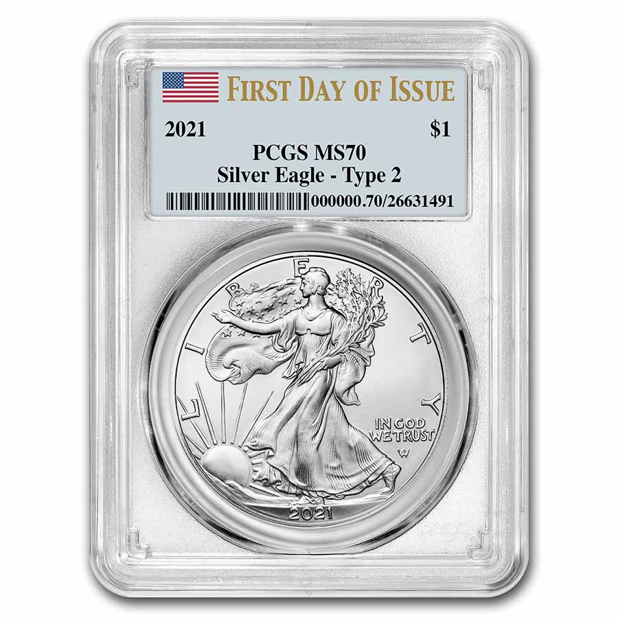 Buy 2021 American Silver Eagle MS-70 PCGS (FDI, Type 2)