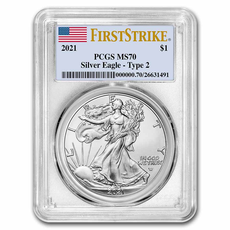 Buy 2021 American Silver Eagle MS-70 PCGS (FirstStrike?, Type 2)