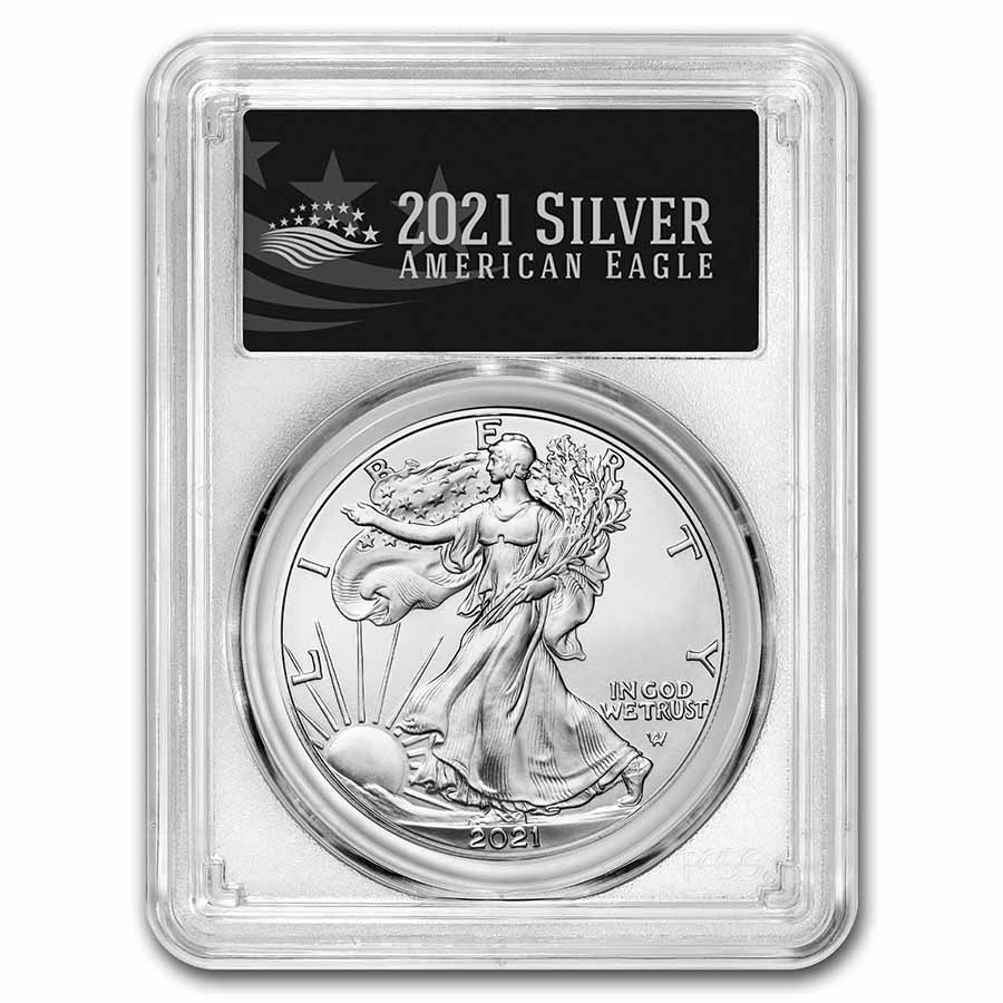 Buy 2021 American Silver Eagle MS-70 PCGS (FS, Black Label, Type 2)
