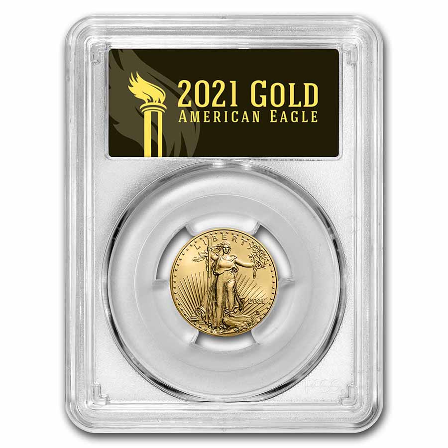 Buy 2021 1/4 oz American Gold Eagle MS-70 PCGS (FDI, Black, Type 2)