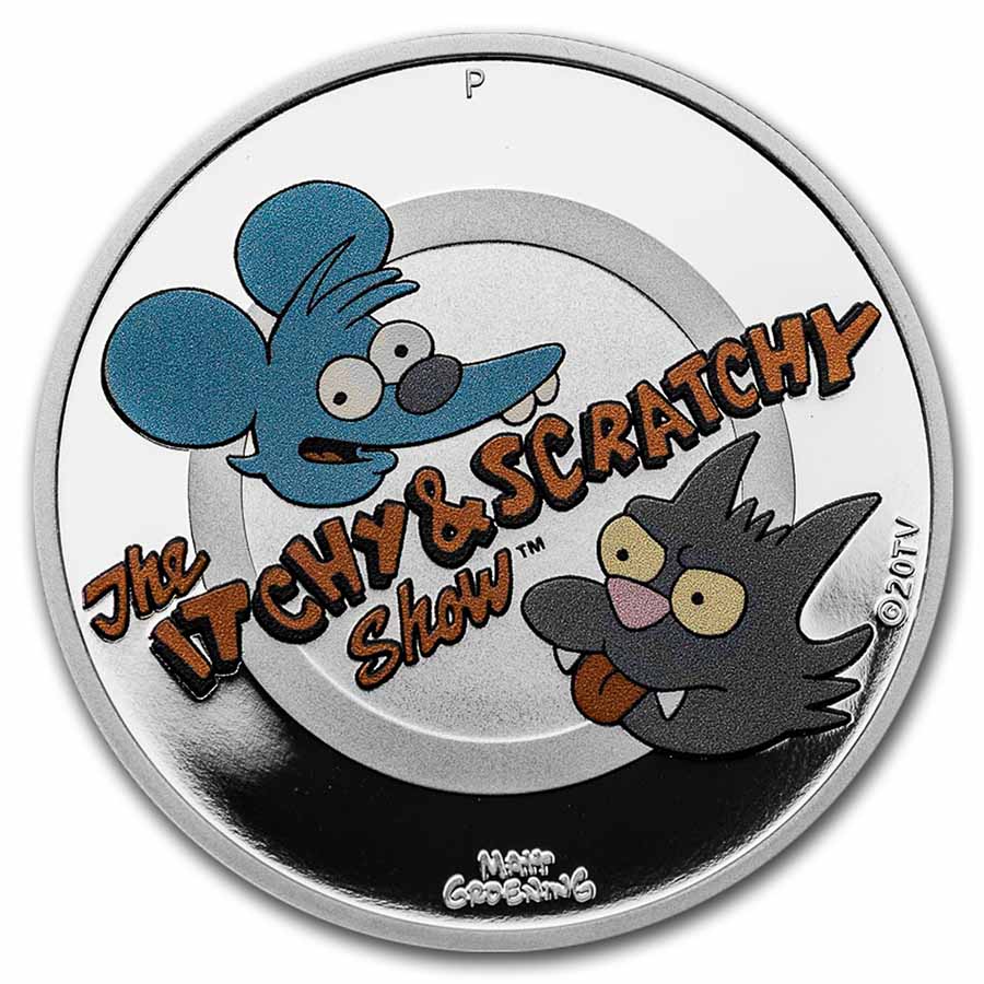 Buy 2021-P Tuvalu 1 oz Silver The Simpsons: Itchy & Scratchy Proof