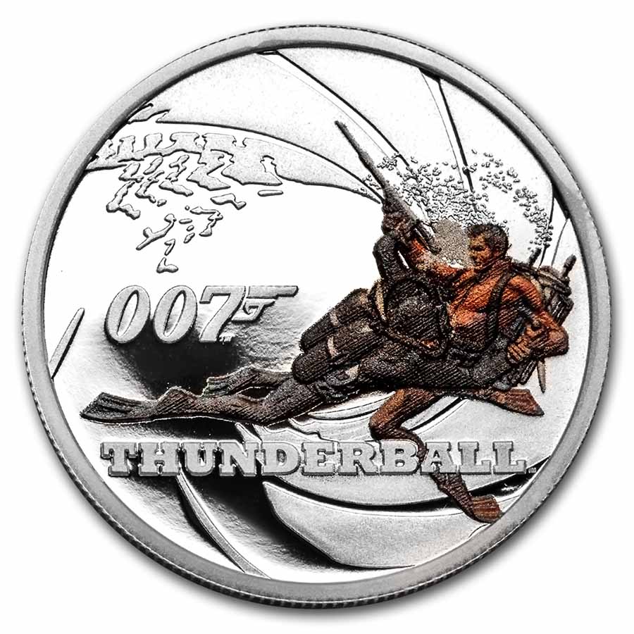 Buy 2021 Tuvalu 1/2 oz Silver 007 James Bond Movie: Thunderball - Click Image to Close