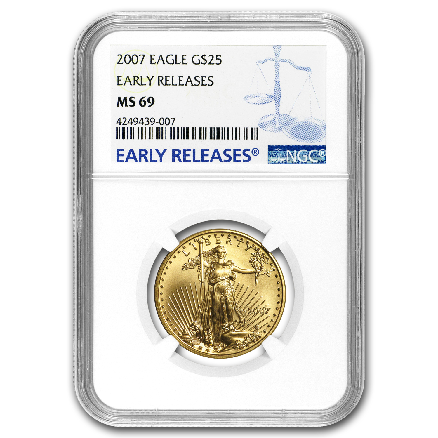 Buy 2007 1/2 oz American Gold Eagle MS-69 NGC (Early Releases)