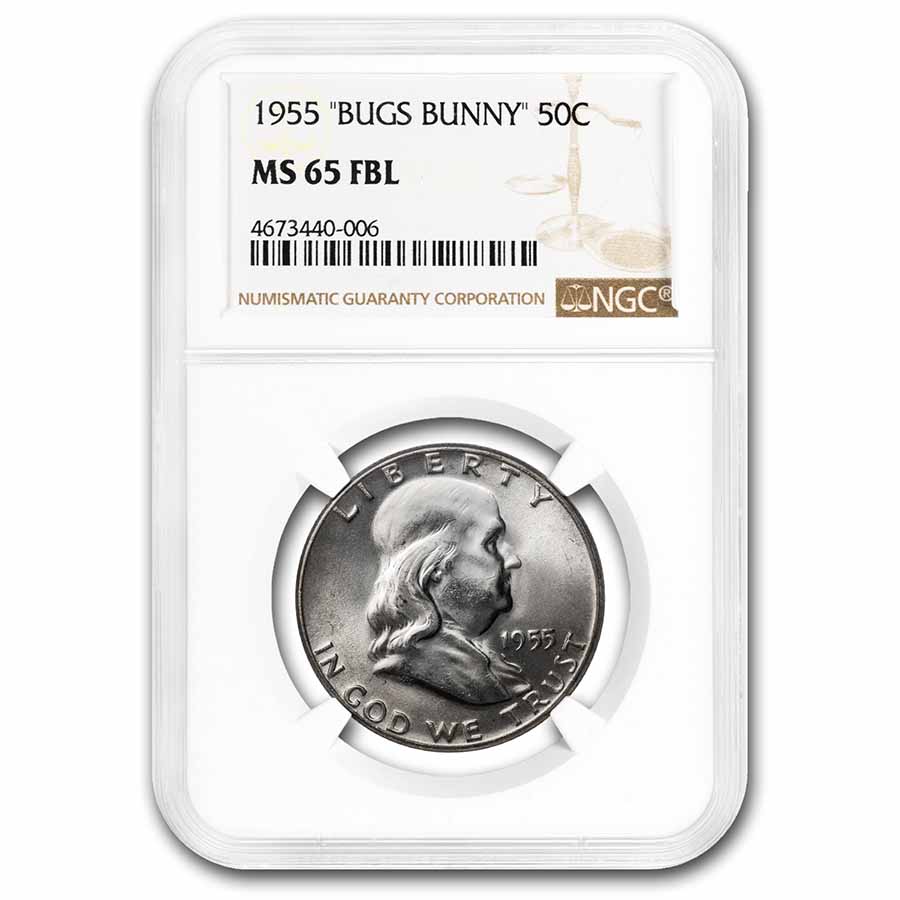 Buy 1955 Franklin Half Dollar MS-65 NGC (FBL, Bugs Bunny)