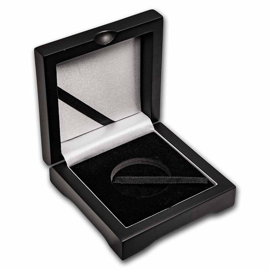 Buy Single Coin Wood Pres Box 40 mm Black Matte - Click Image to Close