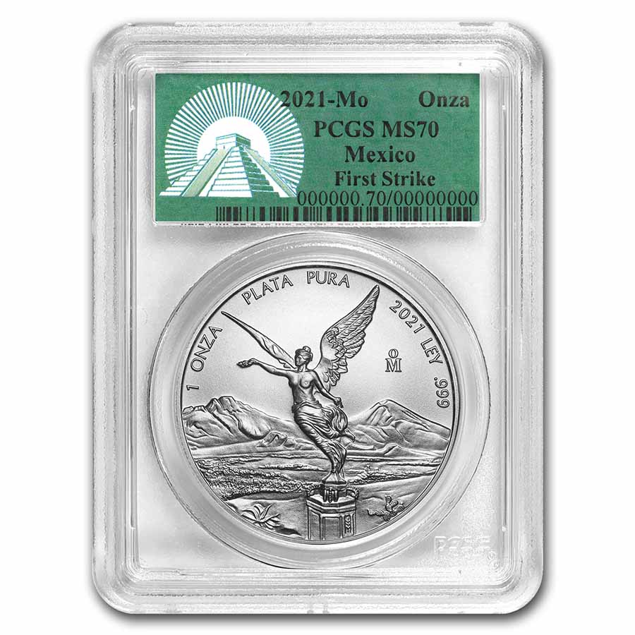 Buy 2021 Mexico 1 oz Silver Libertad MS-70 PCGS (FS, Green Label)