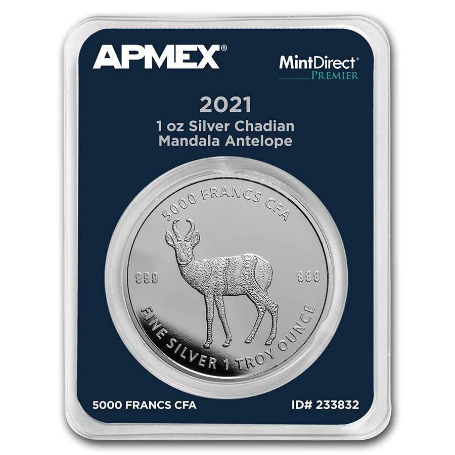 Buy 2021 Chad 1 oz Silver Mandala Antelope (MD Premier? Single) - Click Image to Close