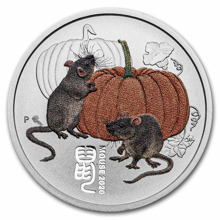 Buy 2020-P Australia 1/4 oz Silver Lunar Mouse BU (Colorized)