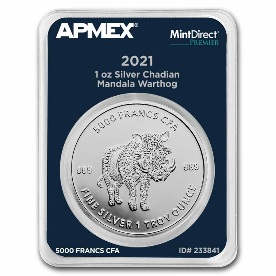 Buy 2021 Chad 1 oz Silver Mandala Warthog (MD Premier? Single) - Click Image to Close