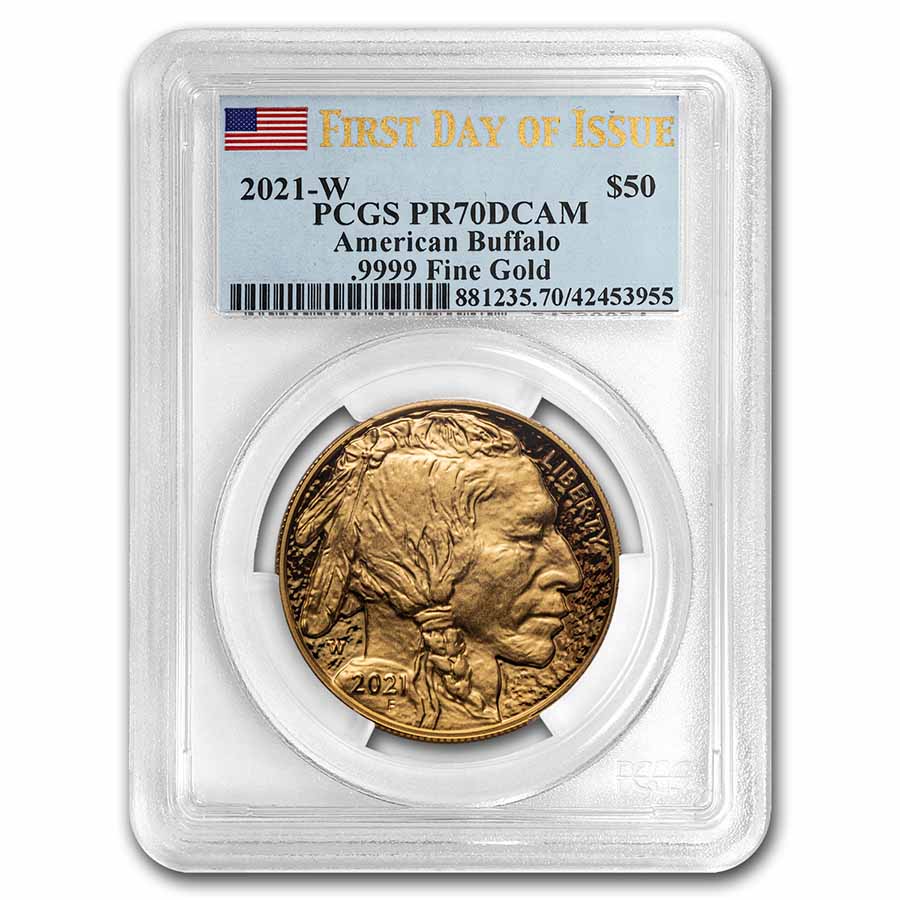 Buy 2021-W 1 oz Proof Gold Buffalo PR-70 PCGS (FDI)