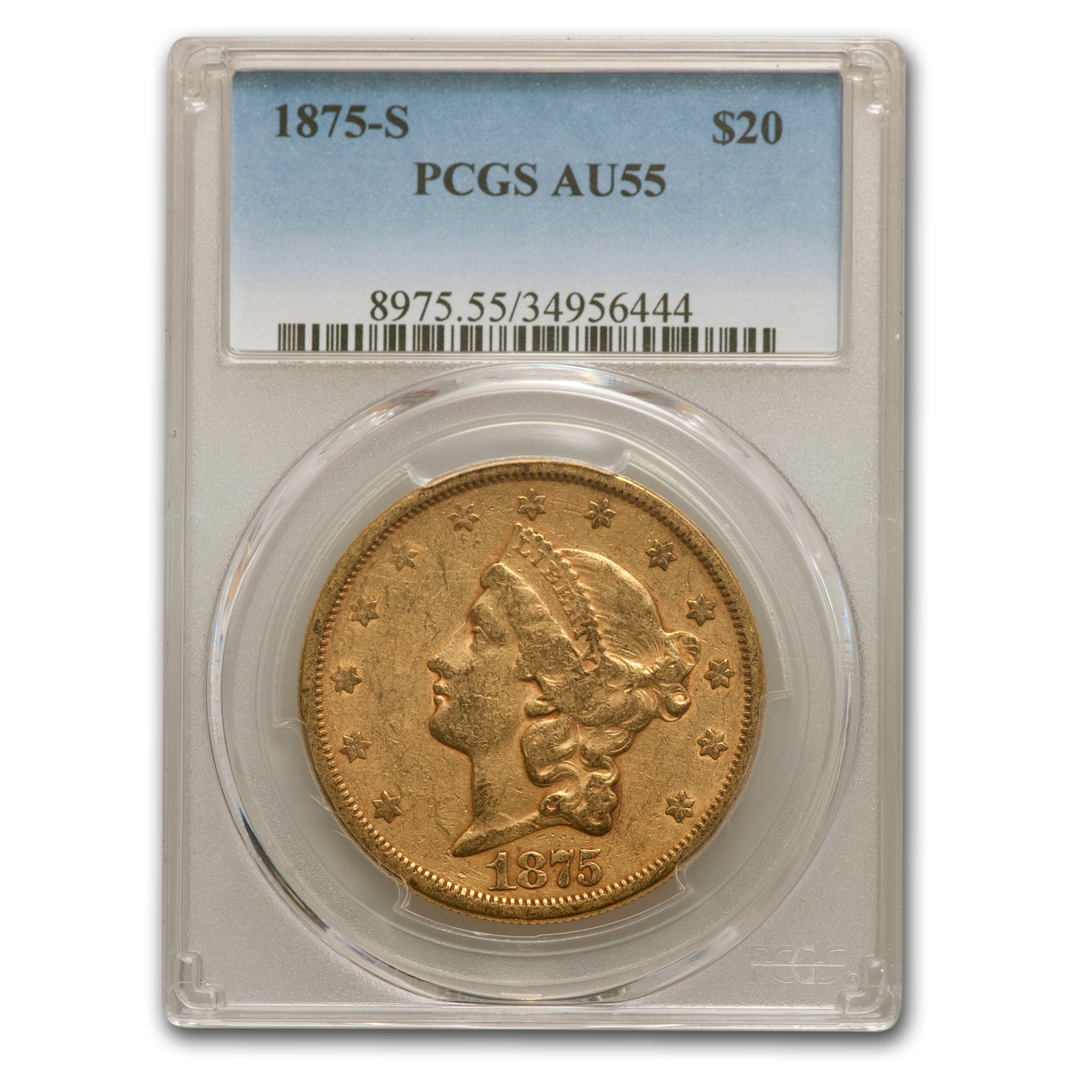 Buy 1875-S $20 Liberty Gold Double Eagle AU-55 PCGS