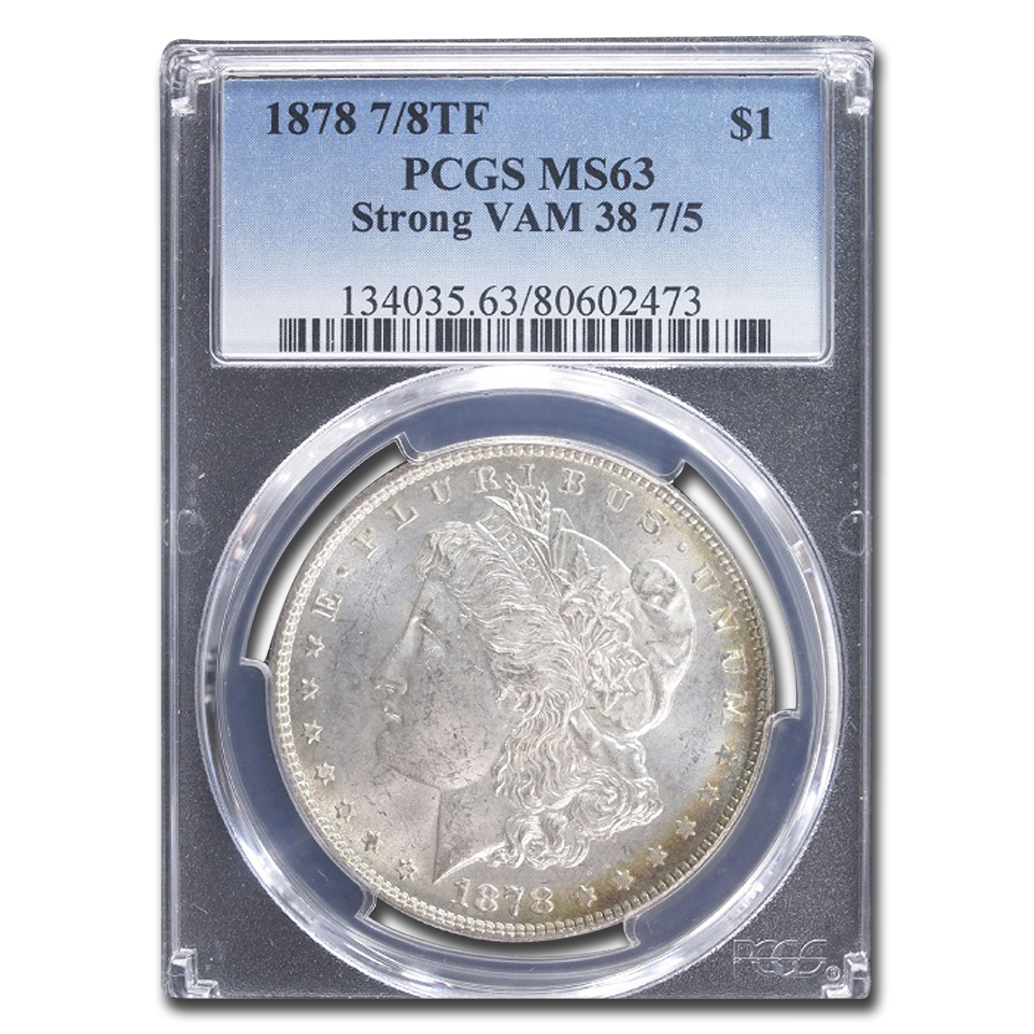 Buy 1878 Morgan Dollar 7/8 TF MS-63 PCGS (Strong, VAM 38, 7/5) - Click Image to Close