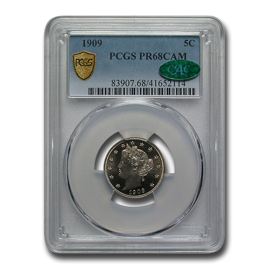 Buy 1909 Liberty Head V Nickel PR-68 PCGS CAC