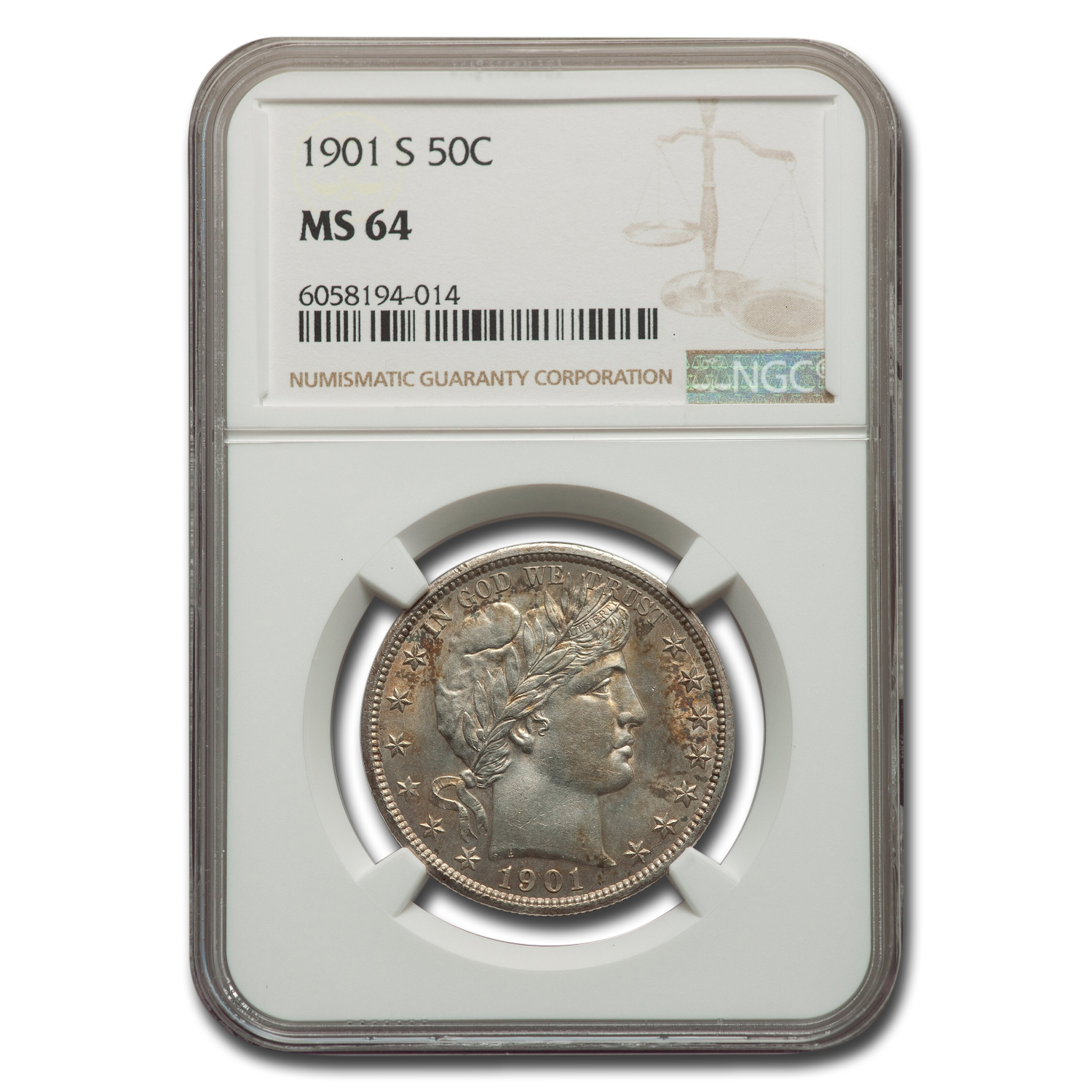 Buy 1901-S Barber Half Dollar MS-64 NGC