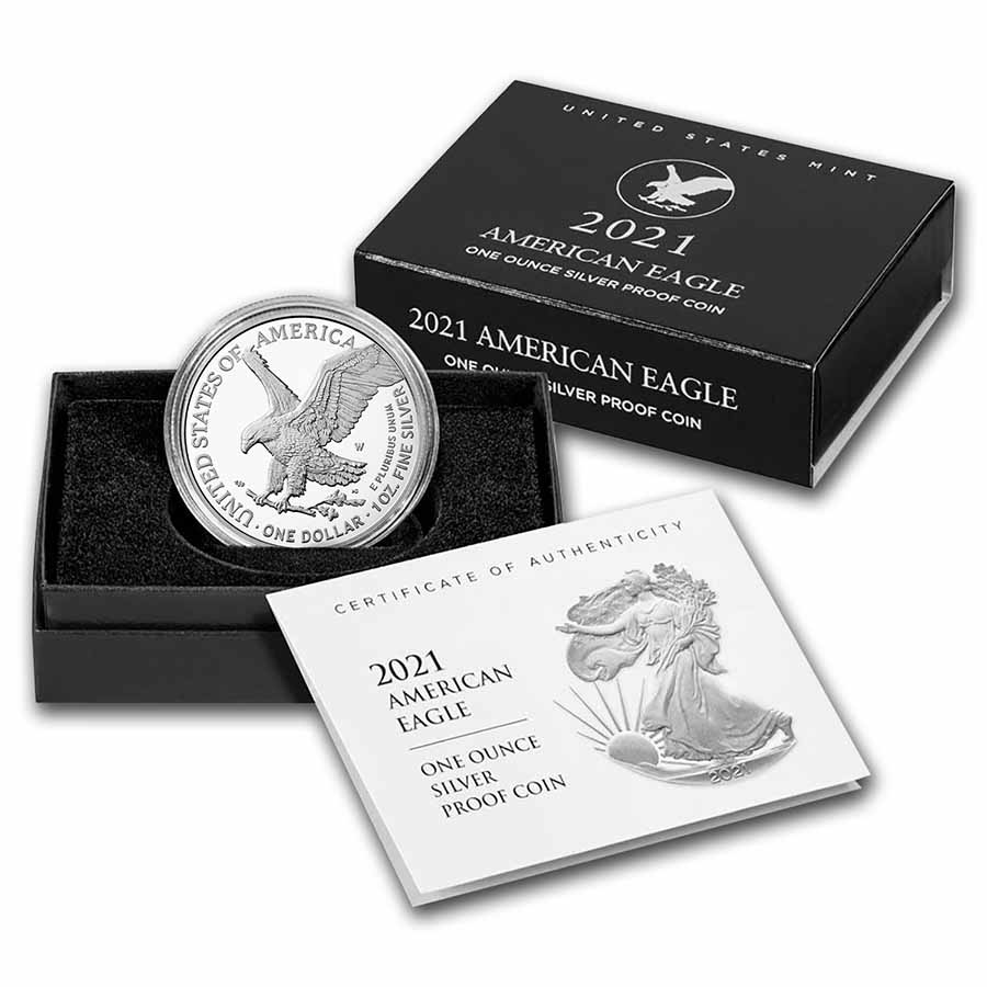 Buy 2021-W 1 oz Proof American Silver Eagle (w/Box & COA, Type 2)