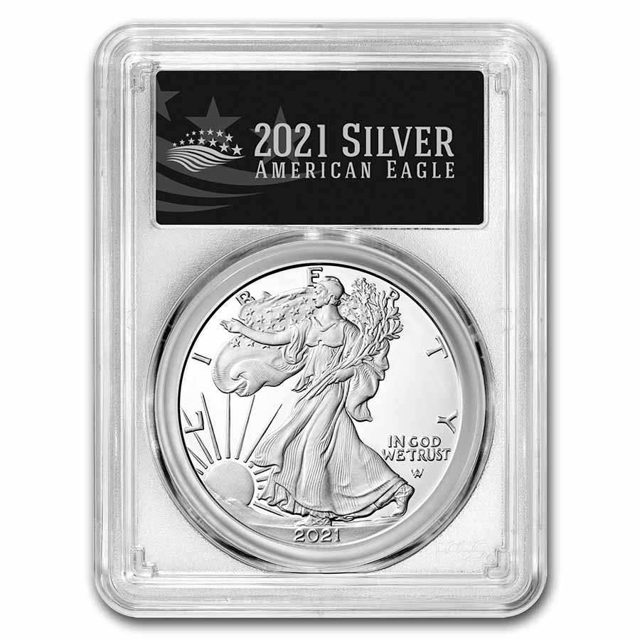 Buy 2021-W American Silver Eagle (Type 2) PR-70 PCGS (FDI, Black)