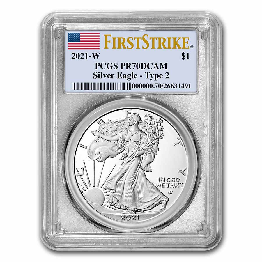 Buy 2021-W American Silver Eagle PR-70 PCGS (FirstStrike?, Type 2)