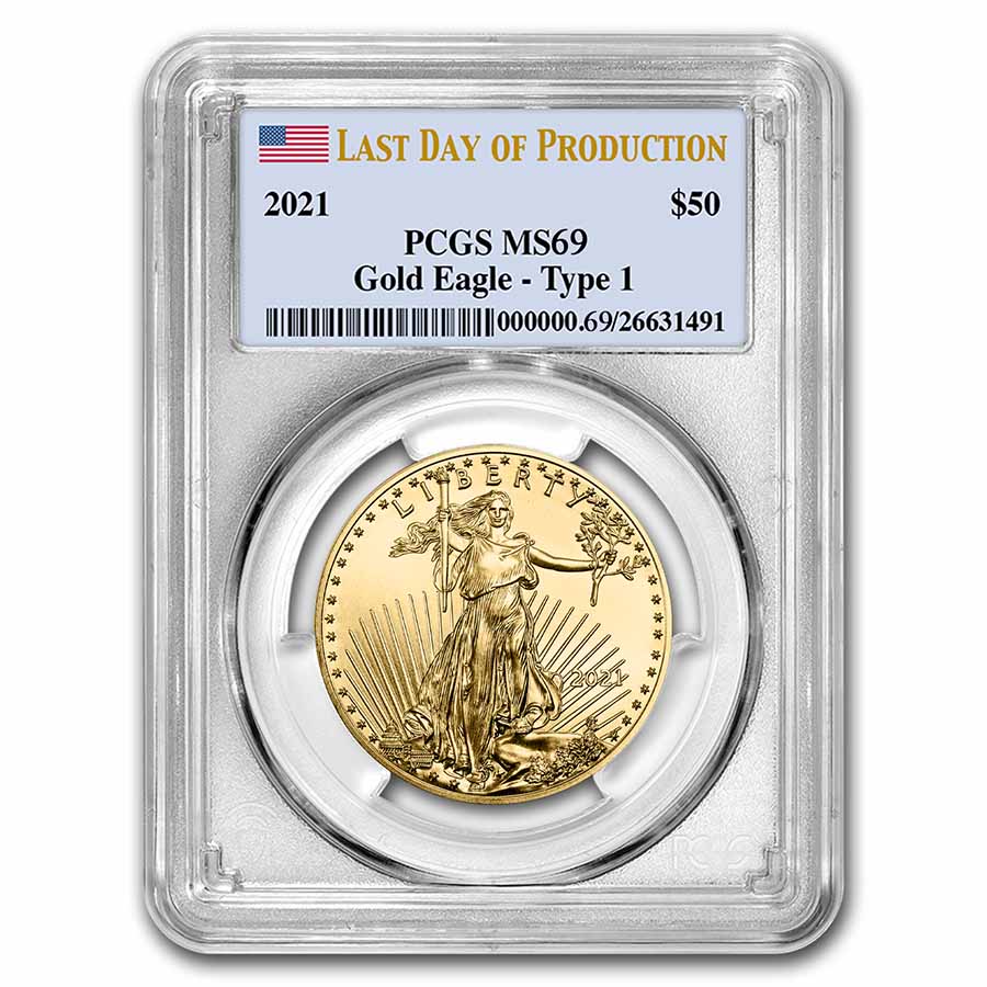 Buy 2021 1 oz Gold Eagle MS-69 PCGS Type 1 Last Day