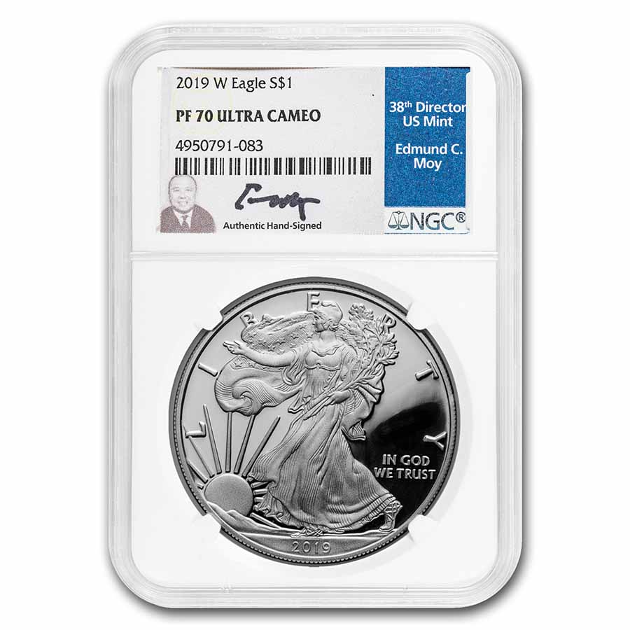 Buy 2019-W Proof American Silver Eagle PF-70 NGC (Moy Label)
