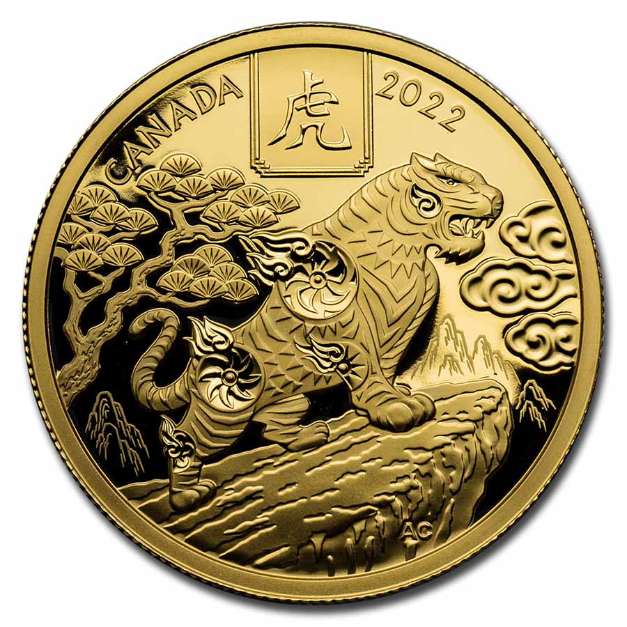 Buy 2022 Canada Gold $100 Year of the Tiger Proof