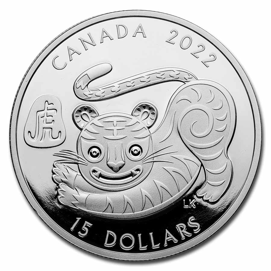 Buy 2022 Canada 1 oz Proof Silver $15 Lunar Year of the Tiger