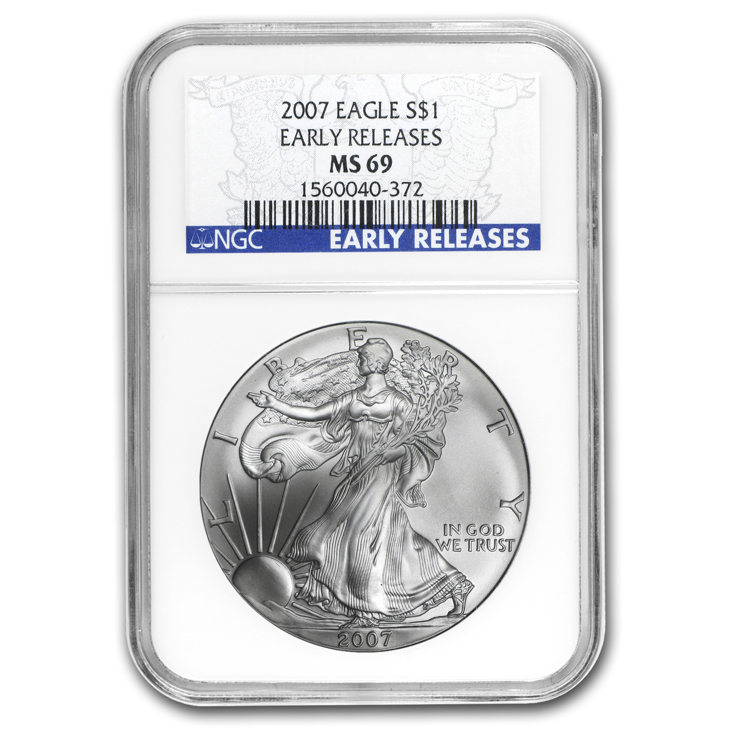 Buy 2007 American Silver Eagle MS-69 NGC Blue Label