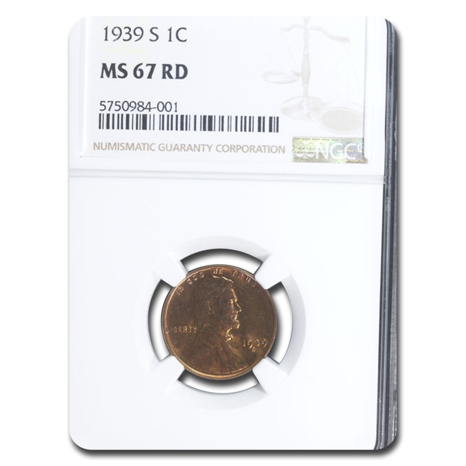 Buy 1939-S Lincoln Cent MS-67 NGC (Red)