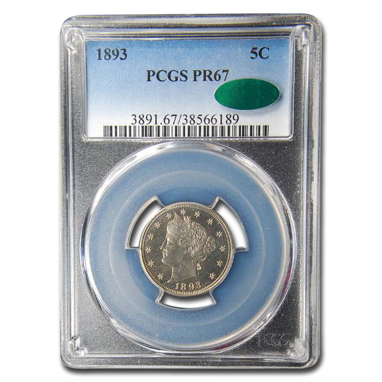 Buy 1893 Liberty Head V Nickel PR-67 PCGS CAC