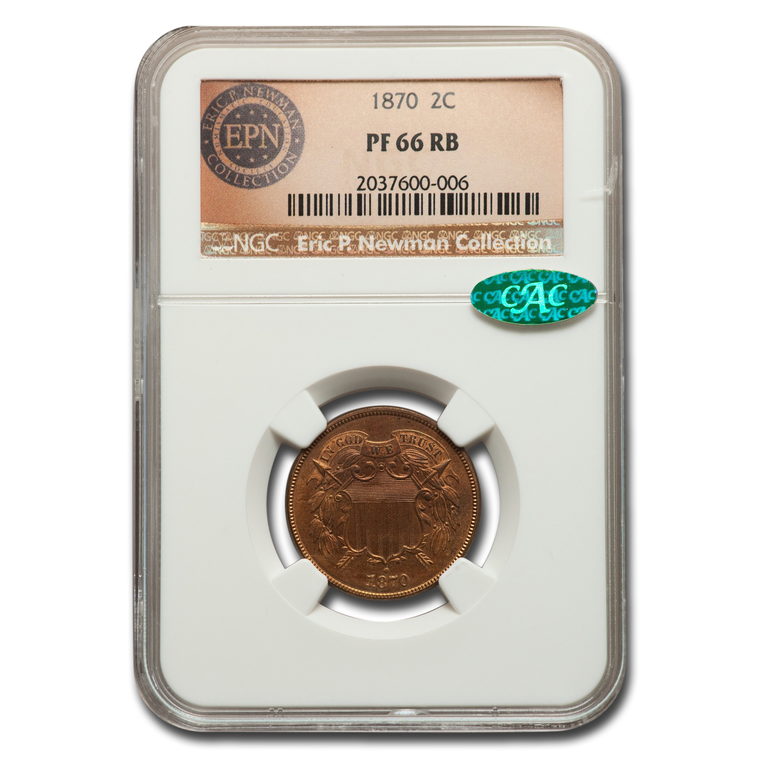 Buy 1870 Two Cent Piece PF-66 NGC CAC (Red/Brown)