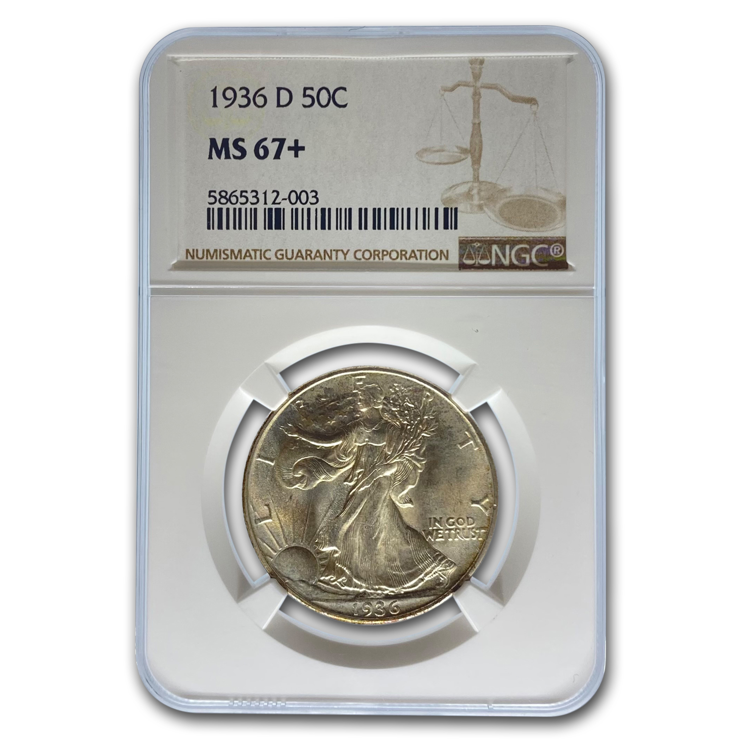 Buy 1936-D Walking Liberty Half Dollar MS-67+ NGC